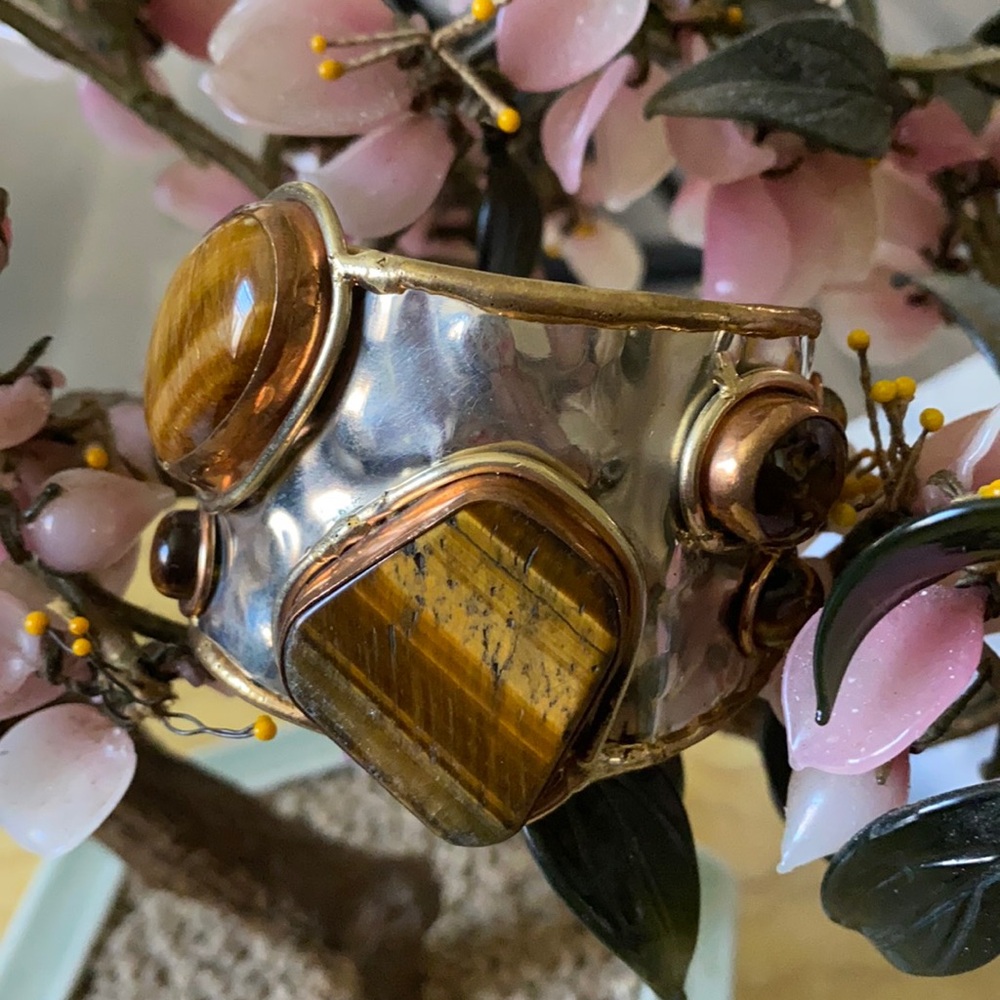 Vintage tiger eye cuff